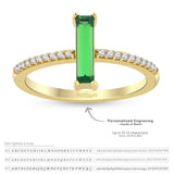 14k Gold | Emerald  Slim Rectangular CZ Bezel Setting Band Ring