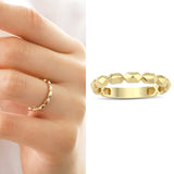 14k Gold | Hexagon Shaped Dome Ring