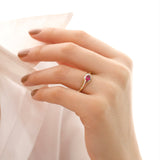 14k Gold | Magenta Ring w/ Zircon Gemstone