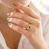 14k Gold | Magenta Ring w/ Zircon Gemstone