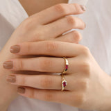 14k Gold | Magenta Ring w/ Zircon Gemstone