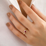 14k Gold | Magenta Ring w/ Zircon Gemstone