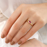 14k Gold | Magenta Ring w/ Zircon Gemstone