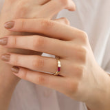 14k Gold | Magenta Ring w/ Zircon Gemstone