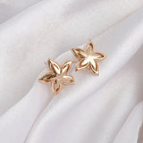 14k Gold | Dainty Star Flower Earrings