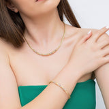 14k Gold | Tri Color Braided Mesh - Rope Chain Choker Necklace