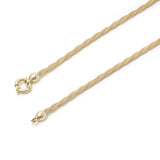 14k Gold | Tri Color Braided Mesh - Rope Chain Choker Necklace