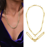 14k Gold | Extra Long Round Corners Paperclip Necklace