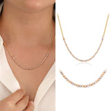 14k Gold | Franco Mesh Chain Beaded Necklace