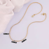 14k Gold | Franco Mesh Chain Beaded Necklace