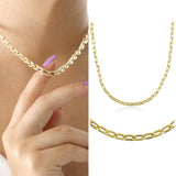 14k Gold | Curved Paperclip Chain Necklace