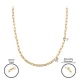 14k Gold | Curved Paperclip Chain Necklace