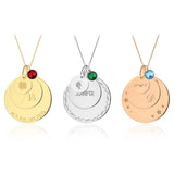 14k Gold | Personalized Round Disc - Circle Medal Necklace