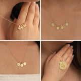 14k Gold | Personalized Round Disc - Circle Medal Necklace