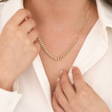 14k Gold | Thin Cuban Chain & Paperclip Necklace