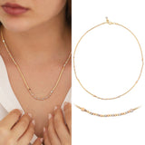 14k Gold | Tri-Color Laser Cut Beaded Franco Mesh Chain Necklace