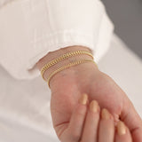 14k Gold | Double Curb Chain Bracelet