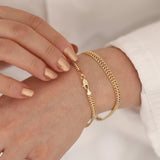 14k Gold | Double Curb Chain Bracelet