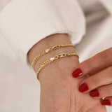 14k Gold | Double Curb Chain Bracelet