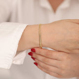 14k Gold | Double Curb Chain Bracelet