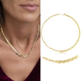 14k Gold | Virola Chain and Paperclip Chain Necklace