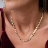 14k Gold | Virola Chain and Paperclip Chain Necklace