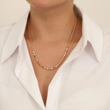 14k Gold | Cubic Design Italian Mesh Chain Necklace