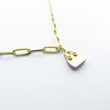 14k Gold | Paperclip Chain Necklace with Bag Charm