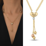 14k Gold | Heart Dangle Neckdrop Necklace