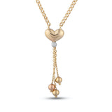 14k Gold | Heart Dangle Neckdrop Necklace