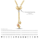 14k Gold | Heart Dangle Neckdrop Necklace