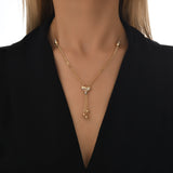 14k Gold | Heart Dangle Neckdrop Necklace