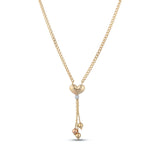 14k Gold | Heart Dangle Neckdrop Necklace