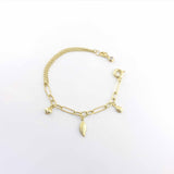 14k Gold | Paperclip & Double Curb Bracelet with Charms