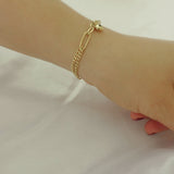 14k Gold | Paperclip & Double Curb Bracelet with Charms