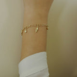 14k Gold | Paperclip & Double Curb Bracelet with Charms