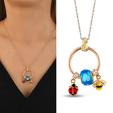 14k Gold | Ladybug Bee Murano Ring Necklace