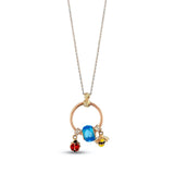 14k Gold | Ladybug Bee Murano Ring Necklace