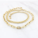 14k Gold | Paperclip Chain & Curb Chain Necklace