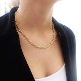 14k Gold | Paperclip Chain & Curb Chain Necklace