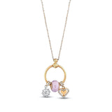 14k Gold | Snowflake and Heart Murano Ring Necklace