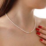 14k Gold | Pearl Eternity Beaded Necklace