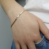 14k Gold | Rectangular Box Link Bracelet