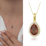 14k Gold | Gem Bezel Diaspore Teardrop Necklace