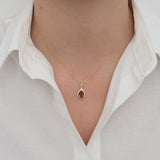 14k Gold | Gem Bezel Diaspore Teardrop Necklace