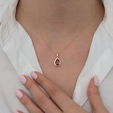 14k Gold | Gem Bezel Diaspore Teardrop Necklace