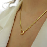 14k Gold | 2.5mm Snake Necklace with Sailor Clasp