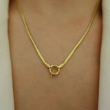 14k Gold | 2.5mm Snake Necklace with Sailor Clasp