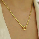 14k Gold | 2.5mm Snake Necklace with Sailor Clasp