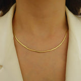 14k Gold | 2.5mm Snake Necklace with Sailor Clasp